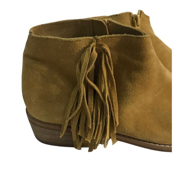 Naughty Monkey Booties Boots Size 7 Womens Suede Mustard Yellow Fringe Western - Picture 6 of 10